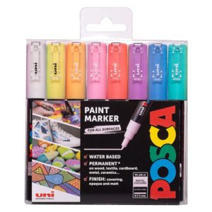 Uni POSCA PC-1M - Extra-Fine 0,7-1mm - Sett Pastell 8stk