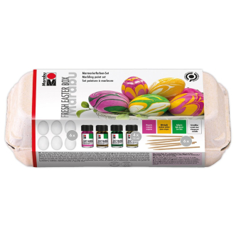 Marabu Easy Marble Marmoreringsfarge Sett - Fresh Easter Box, 